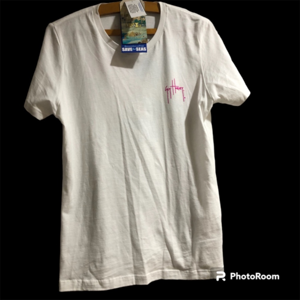 Guy Harvey Save Our Seas Flamingo FL White T Shirt NWT - Picture 2 of 5